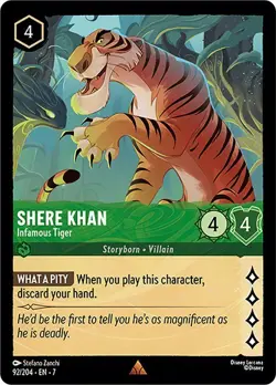Shere Khan - Infamous Tiger - Archazia's Island #92 - Jungle Book - Lorcana - NM - Image 1