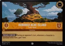 34/204 HUNDRED ACRE ISLAND POOH'S HOME AZURITE SEA COMMON DISNEY LORCANA CARD - Image 1