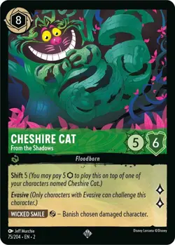 DISNEY LORCANA TCG - Rise of the Floodborn - Cheshire Cat - SuperRare 75/204 - Image 1