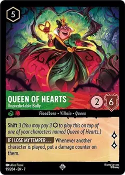 Disney Lorcana TCG Archazia's Island Queen of Hearts Unpredictable Bully 95/204 - Image 1