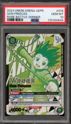 Union Arena Gon Freecss Rare Battle Winner #078 PSA 10 Gem Mint - Image 1