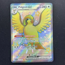 Pidgeot ex - Full Art Shiny - 221/091 - Paldean Fates - Ultra Rare Pokemon Card - Image 1