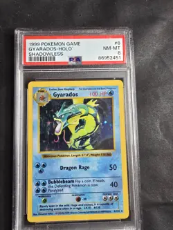 Pokemon Card Base Set Shadowless Gyarados Holo CGC 8 Rare Pokemon 1999 - Image 2