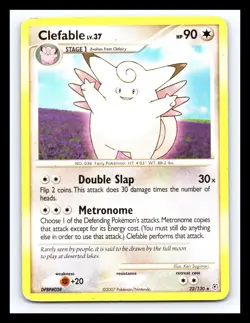 💥 Clefable | 22/130 | Non Holo | Diamond & Pearl Base | Pokemon Card - Image 1