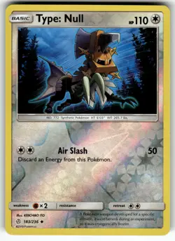 Type: Null 183/236 SM - Cosmic Eclipse LP Pokemon Card TCG - Image 1