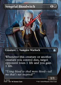 Vengeful Bloodwitch *** Borderless *** - MTG FDN Foundations - NM/MINT - Image 1