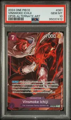 PSA 10 One Piece Wings Of The Captain Vinsmoke Ichiji Alt Art OP06-061 English - Image 1