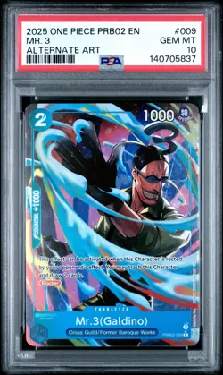 One Piece - Premium Booster Vol. 2 - Mr. 3 (Galdino) PRB02-009 Alt Art PSA 10 - Image 1