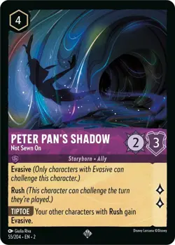 DISNEY LORCANA TCG - Rise of the Floodborn - Peter Pan’s Shadow SuperRare 55/204 - Image 1