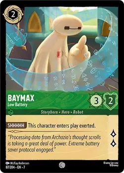 Disney Lorcana TCG - Archazia's Island - Baymax - Low Battery 87/204 FOIL - Image 1