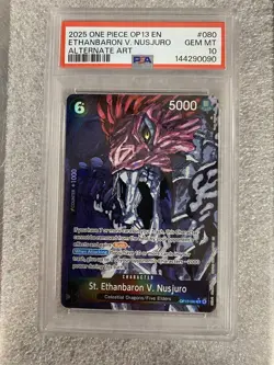 One Piece TCG OP13 EN #080 St. Ethanbaron V. Nusjuro Alternate Art PSA 10 💎 - Image 1