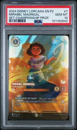 2024 DISNEY LORCANA EN 5 7/P2 MIRABEL MADRIGAL SET CHAMPIONSHIP PRIZE PSA 10 - Image 1