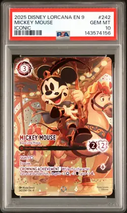 PSA 10 Mickey Mouse Brave Little Prince #242/204 Iconic Disney Lorcana EN Fabled - Image 1