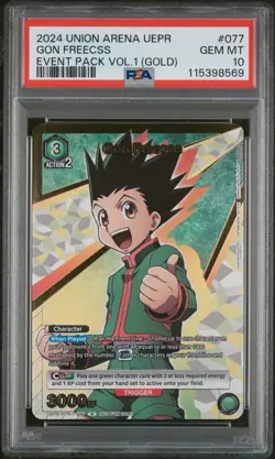 2024 UNION ARENA Gon Freecss Event Pack Vol. 1 (Gold) Promo HTR-1-077 PSA 10 - Image 1