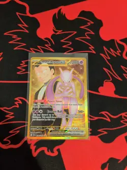 Pokemon TCG Team Rockets Mewtwo EX Full Art English Card 240/182 - Image 1