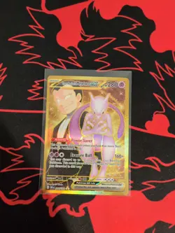 Pokemon TCG Team Rockets Mewtwo EX Full Art English Card 240/182 - Image 2