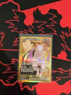 Pokemon TCG Team Rockets Mewtwo EX Full Art English Card 240/182 - Image 3