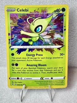 CELEBI 009/185 LP AMAZING RARE HOLO VIVID VOLTAGE POKEMON CARD TCG FREE SHIPPING - Image 2