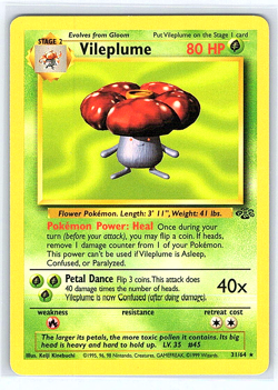 Vileplume 31/64 Jungle NM or LP Pokemon Card - Image 1