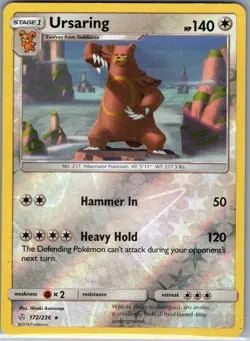 Ursaring 172/236 Reverse Holo SM - Cosmic Eclipse - Pokemon Card - NM - Image 1