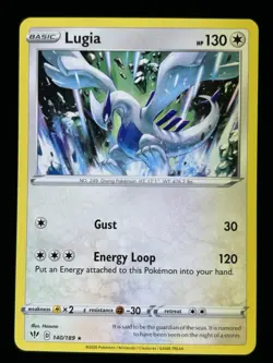LUGIA DARKNESS ABLAZE SET RARE NON-HOLO FOIL POKEMON CARD 140/189 NM/M - Image 1