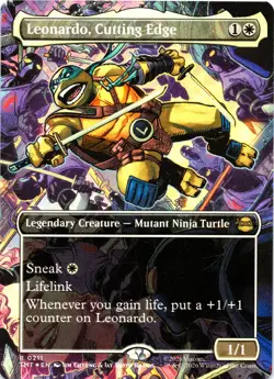 Leonardo, Cutting Edge (Borderless Foil) - #211 - Teenage Mutant Ninja Turtles - Image 1