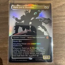 Dark Leo & Shredder Borderless Foil Teenage Mutant Ninja Turtles Mythic 0220 MTG - Image 1