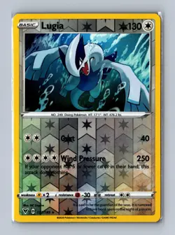 Lugia Reverse Holo Pokemon SWSH04: Vivid Voltage #132/185 - Image 1