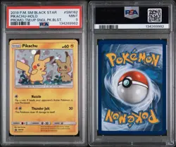 Pokemon Pikachu Team Up Blister Black Star Holo Promo SM162 PSA 9 - Image 3