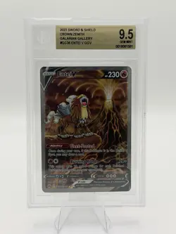 2023 Pokemon Sword & Shield Crown Zenith Full Art #GG36 Entei V - Image 1