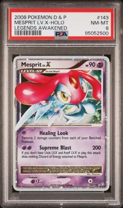 Pokemon PSA 8 Mesprit LV.X #143 Holo Legends Awakened D & P English - Image 2