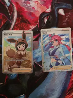 Pokemon Skyla + Poke Kid Bundle Full Art Trainer Shining Fates - Image 1