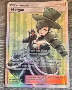 2019 Pokemon SM Team Up 178/181 Morgan Trainer Full Art - Image 2