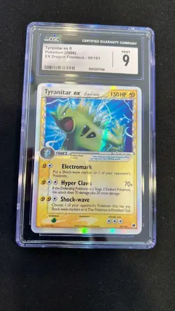 2006 POKEMON EX DRAGON FRONTIERS #99 TYRANITAR EX-HOLO (CGC 9) 99/101 - Image 1