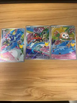 Pokemon First Partners illustration Collection Rowlet Litten Popplio Promo 30th - Image 1