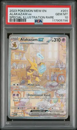 2023 POKEMON MEW EN-151 SPECIAL ILLUSTRATION RARE #201 ALAKAZAM EX PSA 10 - Image 1