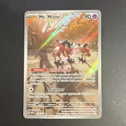 Pokemon TCG Mr. Mime Illustration Rare Holo 179/165 90 HP Scarlet & Violet 151 - Image 1