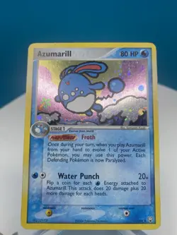Pokemon TCG Azumarill Holo Rare 1/109 Team Rockets Return 2004 *NEAR MINT* - Image 2