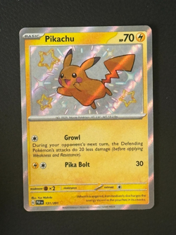 Shiny Pikachu 131/091 Holo Rare Paldean Fates Pokemon TCG M/NM - Image 1