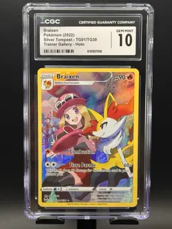 CGC 10 Braixen 2022 Pokemon Silver Tempest TG01/TG30 Trainer Holo - Image 1