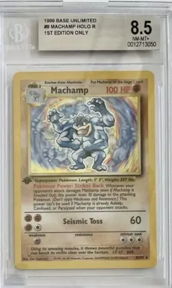 Pokemon Base Set Machamp 1st edition - Holo BGS 8.5 NM-MT+ - Image 1