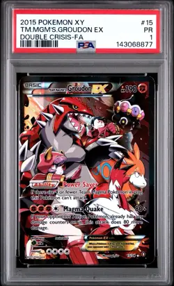 PSA 1 Team Magma's Groudon EX Double Crisis Full Art 15/34 2015 XY Pokemon PR - Image 1