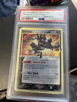 2021 POKEMON SWSH BLACK STAR PROMO #144 GRENINJA-GOLD STAR PSA 7 - Image 1