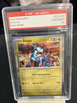 DIALGA #135/191 RARE FOIL Pokemon 2024 Card GRADED 10 MINT TCG CCG - Image 1