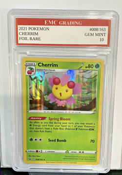 2021 CHERRIM HOLO FOIL #008/163 Pokemon RARE Card GRADED 10 MINT - Image 1