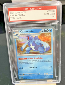 2024 CARRACOSTA HOLO FOIL #038/142 Pokemon RARE Card GRADED 10 MINT - Image 1