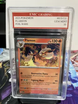 FLAREON #013/131 RARE FOIL Pokemon 2025 Card GRADED 10 MINT TCG CCG - Image 1