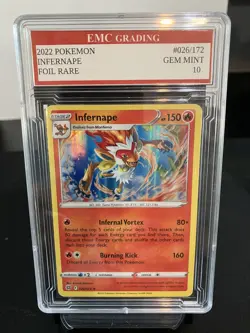 INFERNAPE 2022 HOLO FOIL #026/172 Pokemon RARE Card GRADED 10 MINT - Image 1
