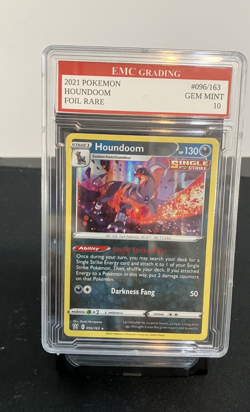 HOUNDOOM #096/163 RARE FOIL Pokemon 2021 Card GRADED 10 MINT TCG CCG - Image 1
