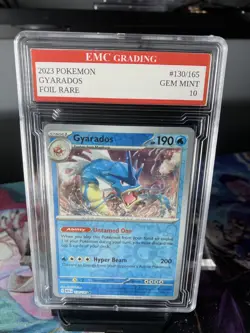 GYARADOS #130/165 FOIL Pokemon 2023 Card GRADED 10 MINT TCG CCG - Image 1